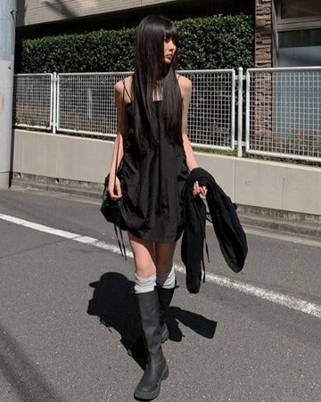 Alter Nylon Shirring Layered One Piece